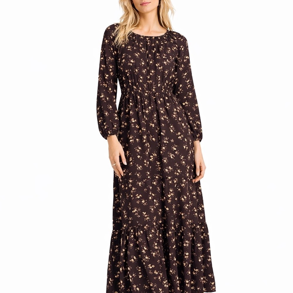 Rails Floral Maxi Dress Sz S Boho Ruffle Cottagecore Prairie Cotton Comfy
